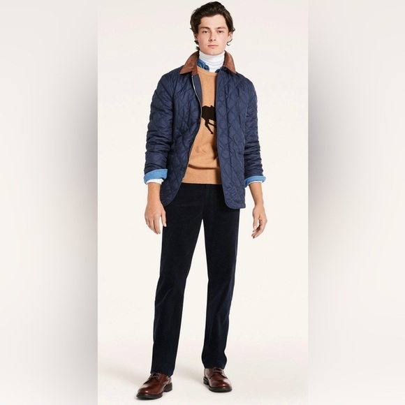 NWT Brook Brothers Corduroy Navy Size 12 Panther - Picture 1 of 14